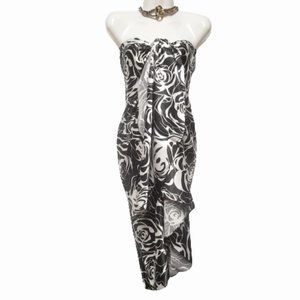 Rose print Pareo Wrapskirt Sarong Coverup Beach Wedding/Pool Parties/Cruises